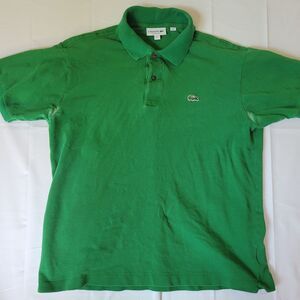 Lacoste Men’s Polo Shirt Large Green Classic Fit Cotton Crocodile Logo Casual
